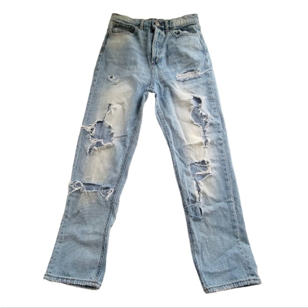 BDG urban outfitters size 26 light wash ultimate destroyed mom jean high rise